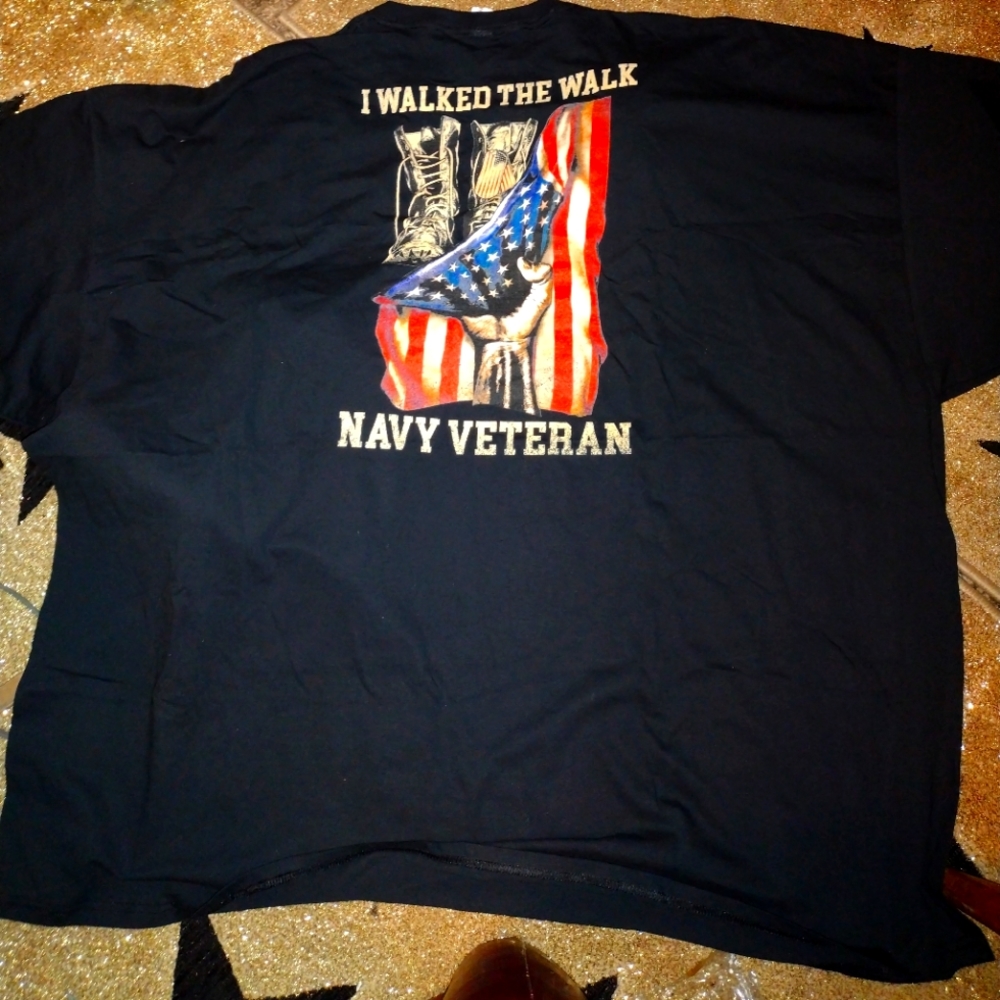 6XL PATRIOTIC FLAG BLACK T SHIRT